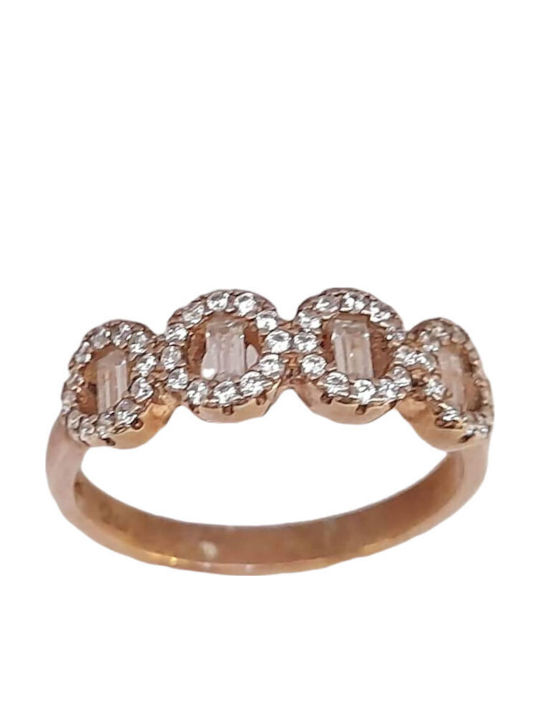 One Jewellery Γυναικείο Δαχτυλίδι με Ζιργκόν από Ασήμι Επιχρυσωμένο