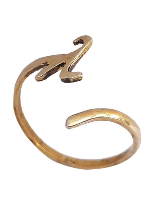 One Jewellery Γυναικείο Σεβαλιέ Δαχτυλίδι από Ασήμι Επιχρυσωμένο