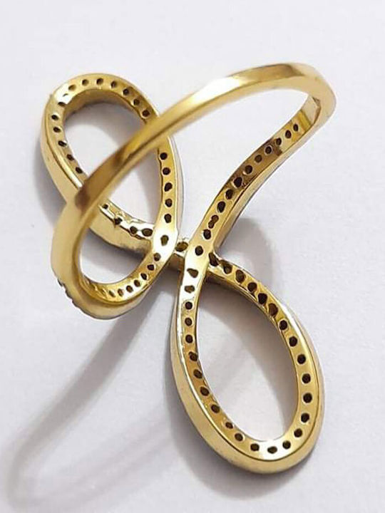 One Jewellery Γυναικείο Δαχτυλίδι από Ασήμι Επιχρυσωμένο