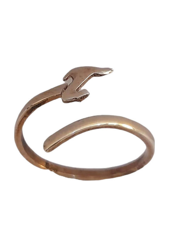 One Jewellery Γυναικείο Σεβαλιέ Δαχτυλίδι από Ασήμι Επιχρυσωμένο