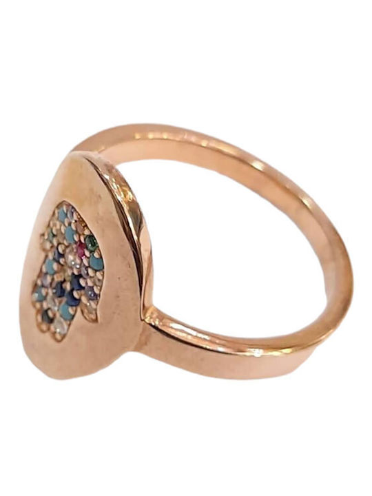 One Jewellery Damen Ring mit Steinen aus Silber Vergoldet