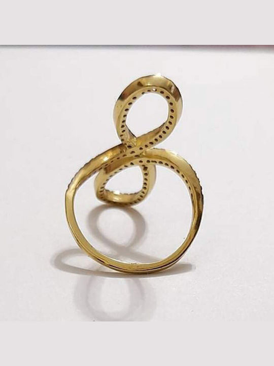 One Jewellery Γυναικείο Δαχτυλίδι με Ζιργκόν από Ασήμι Επιχρυσωμένο