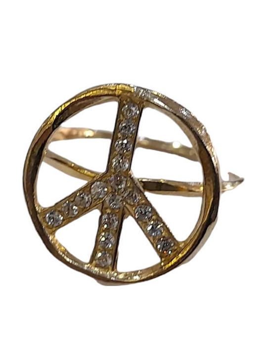 One Jewellery Γυναικείο Δαχτυλίδι με Πέτρες από Ασήμι Επιχρυσωμένο
