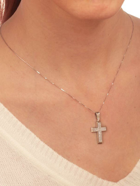 Abadianakis Cruci Aur Alb 14K