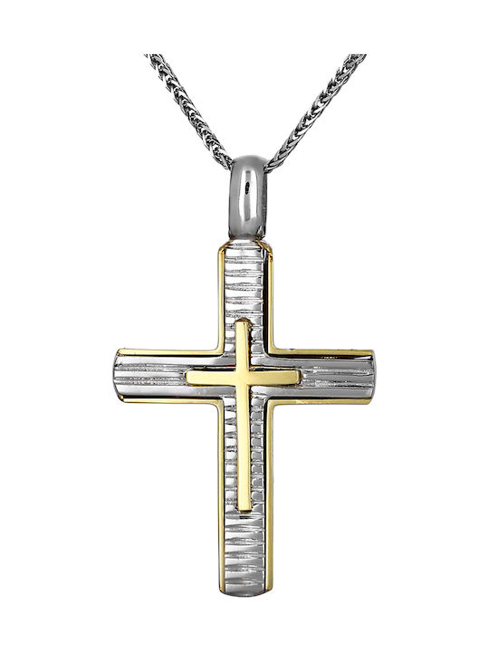 Men's Gold Cross 14K Double Sided with the Crucified