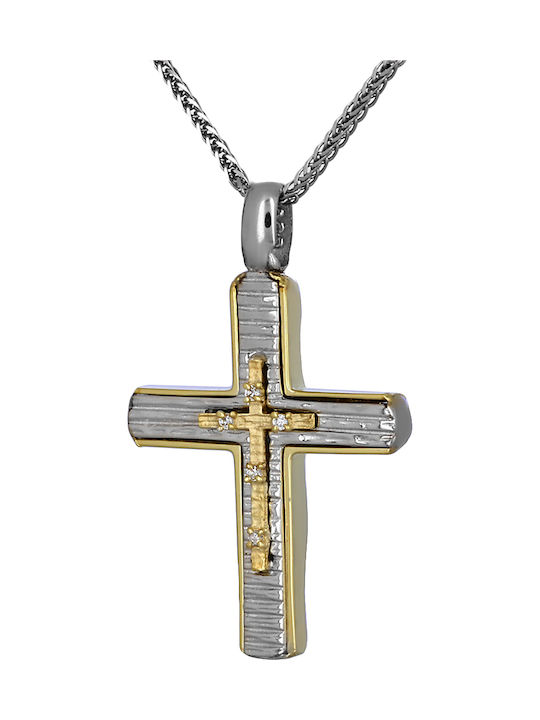 Damen Gold Kreuz 14K Beidseitig