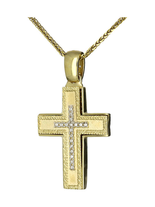 Women's Gold Cross 14K Double Sided