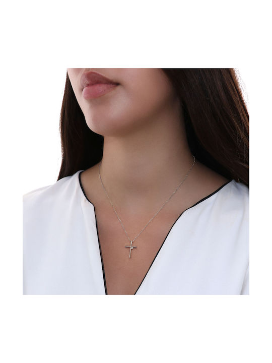 Women's White Gold Cross 14K