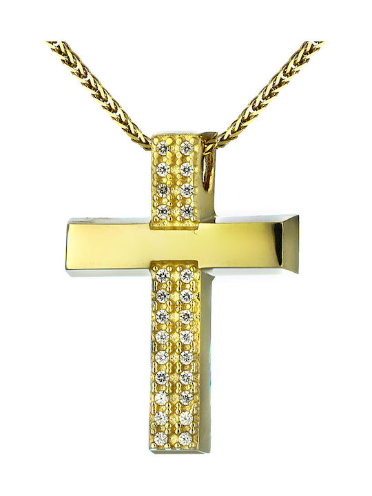 Women's Gold Cross 14K Double Sided