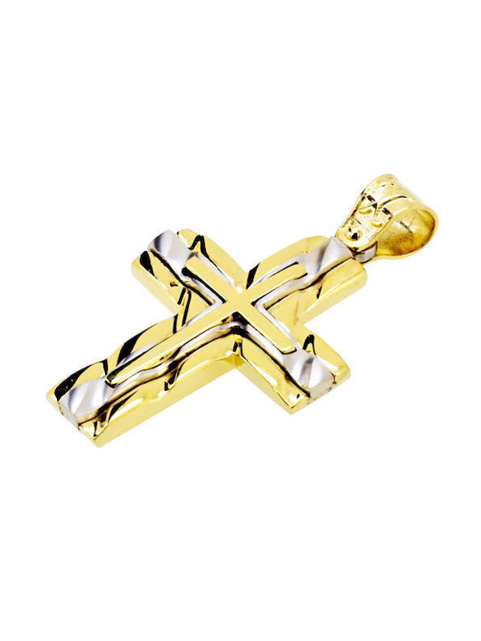 Herren Gold Kreuz 14K mit Kette