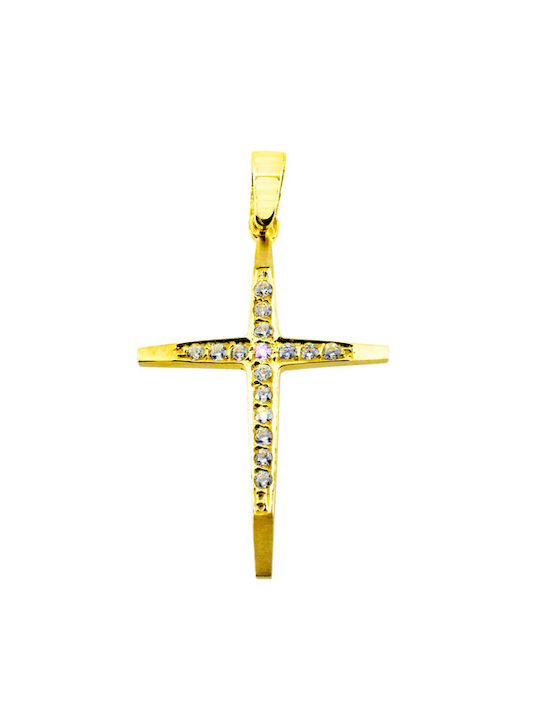 Damen Gold Kreuz 14K mit Kette