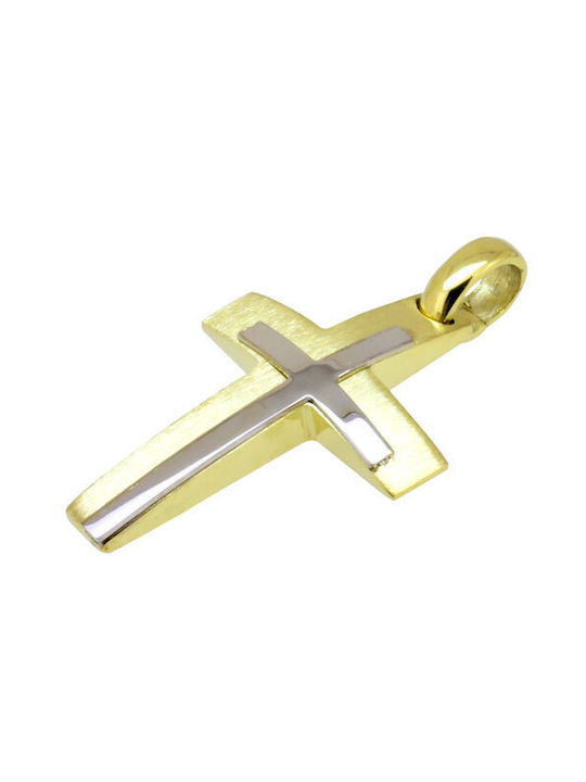 Herren Gold Kreuz 14K mit Kette