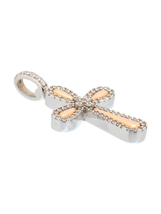 Damen Weißgold Kreuz 14K