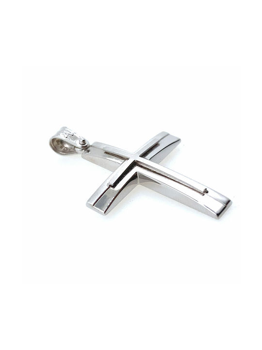 White Gold Cross 14K Xr389