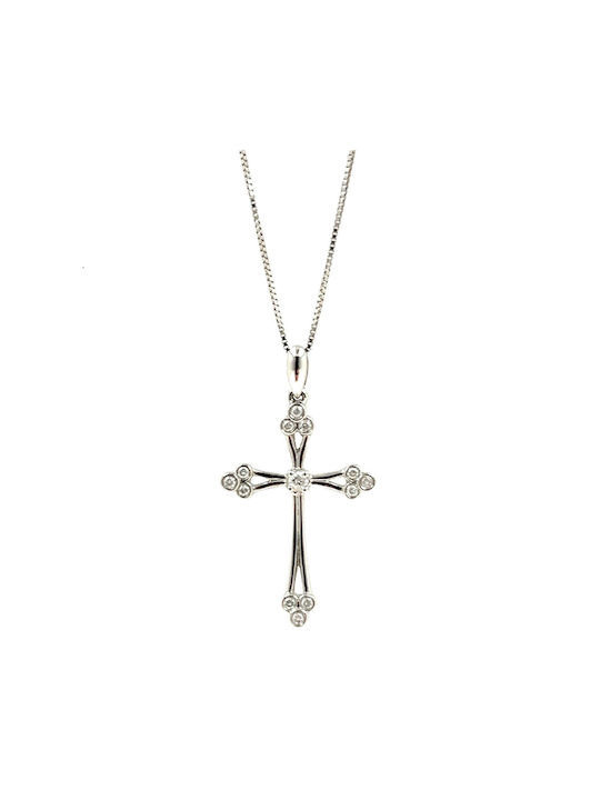 CHrysolithos White Gold Cross 18K with Chain