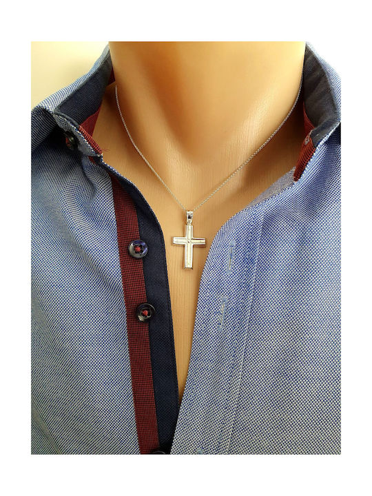 Papadopoulos Gold Men's White Gold Cross 14K