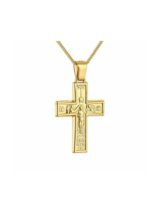 Ioannis Kosmima Men's Gold Cross 14K Double Sided with Chain