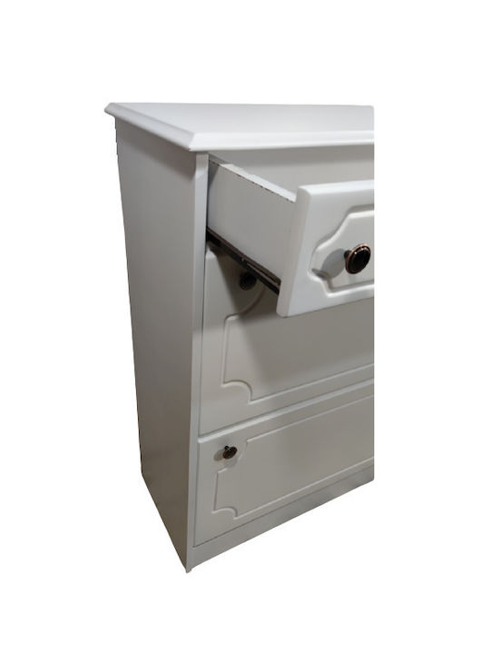 Wooden Shoe Organizer with 2 Shelves White 80x34x93cm
