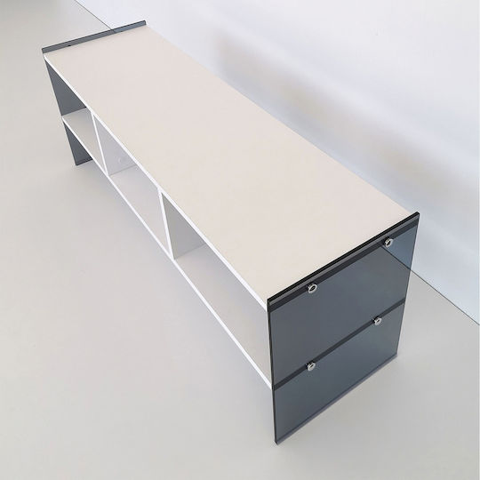Έπιπλο Τηλεόρασης Λευκό Μ120xΠ45xΥ45cm