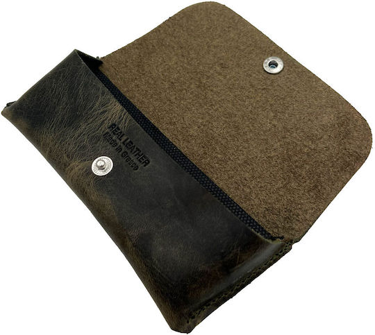ByLeather Θήκη Γυαλιών Ημίσκληρη με Κλιπ Γκρι