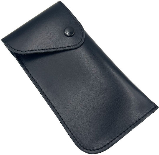 ByLeather Husă Moale Pentru Ochelari Cu Clip Neagră