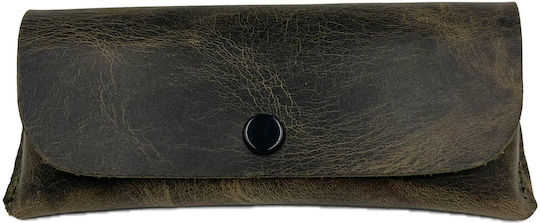 ByLeather Θήκη Γυαλιών Ημίσκληρη με Κλιπ Γκρι
