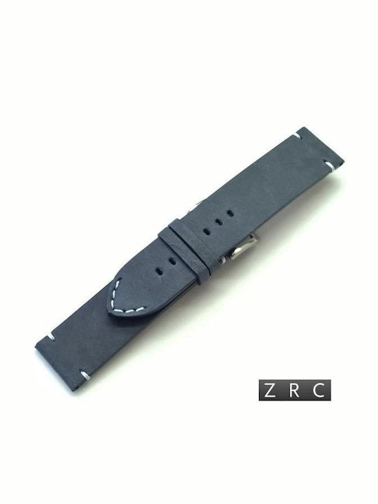 Leather Strap Navy Blue 24mm