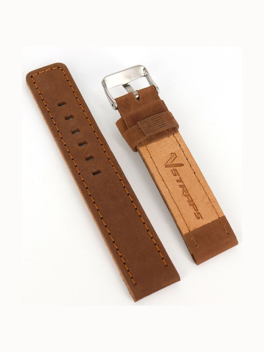 VStraps Vstraps Curea din piele Maro 20mm