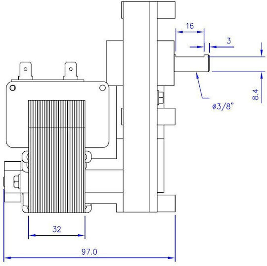 Getriebemotor für Pelletofen