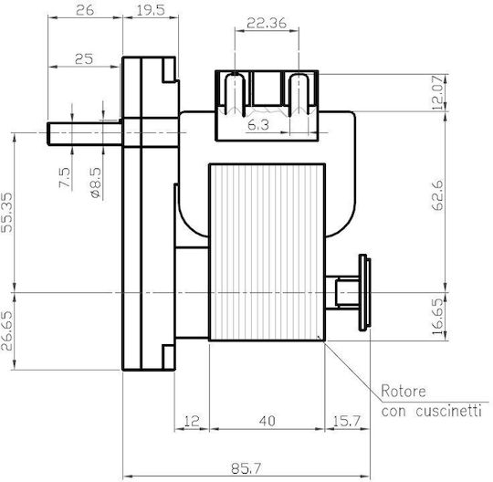 K9117304 12rpm Getriebemotor für Pelletofen