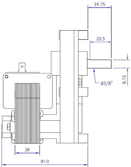 Mellor Fb1183 2rpm Мотор със зъбни колела за пелетна печка
