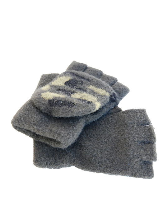 Unisex Knitted Fingerless Gloves Gray