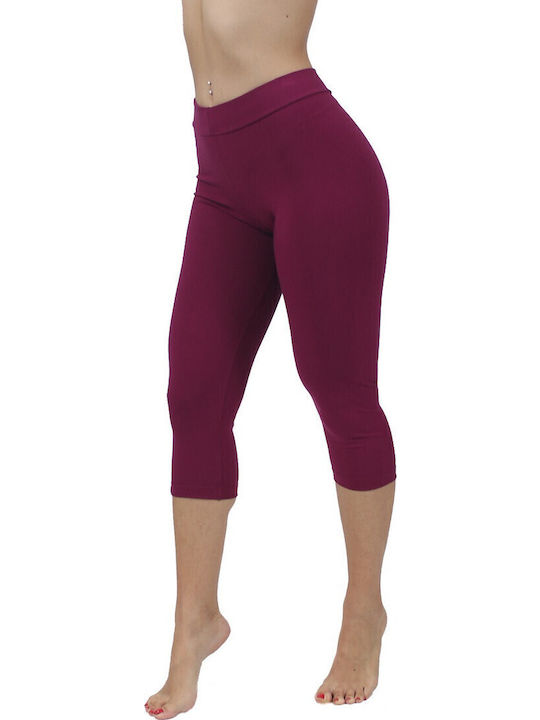 Women's Capri Training Legging Push Up Burgundy
