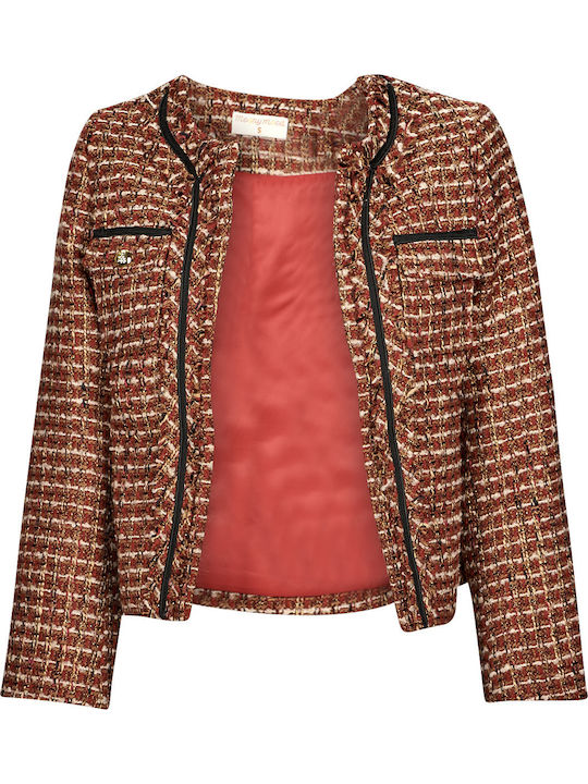 Moony Mood Lurette Short Women's Tweed Blazer Red