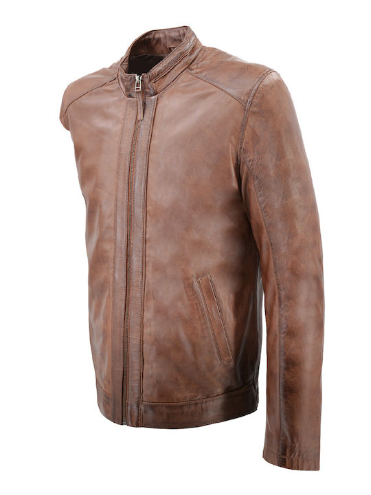 Δερμάτινα 100 Men's Winter Leather Jacket Brown