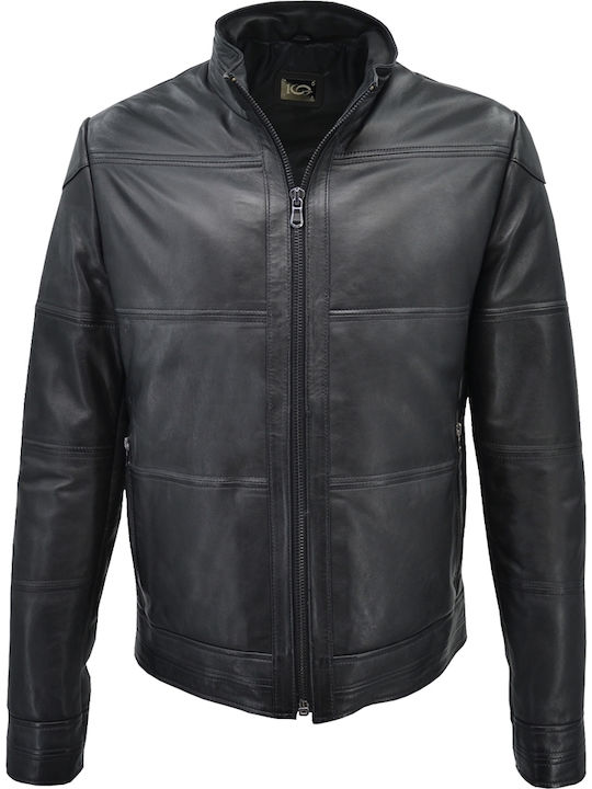 Δερμάτινα 100 Men's Winter Leather Jacket Black