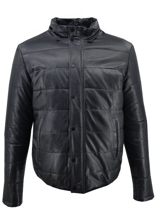 Δερμάτινα 100 Men's Winter Leather Jacket Black (Black)