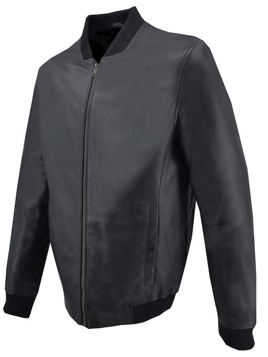 Δερμάτινα 100 Men's Leather Biker Jacket Black