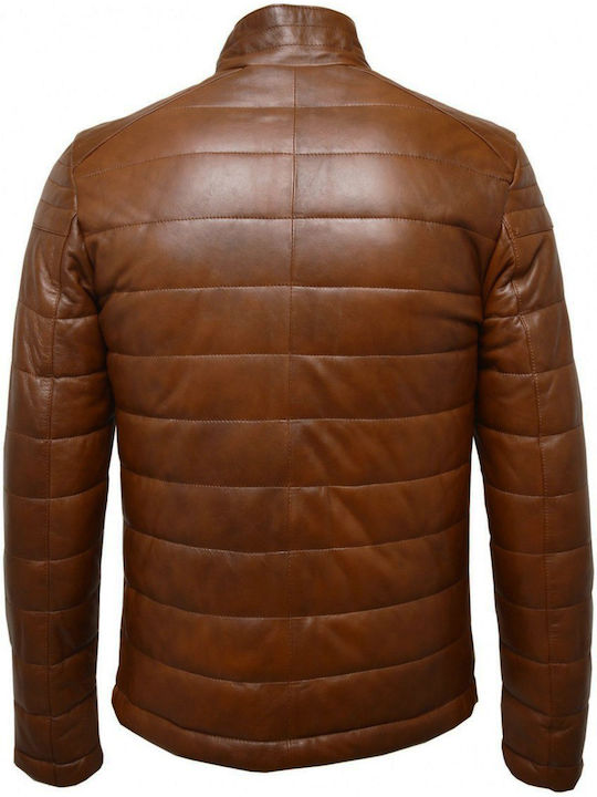 Δερμάτινο Χειμωνιάτικο Μπουφάν Brown Antique