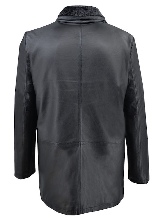 Leather Winter Jacket Black