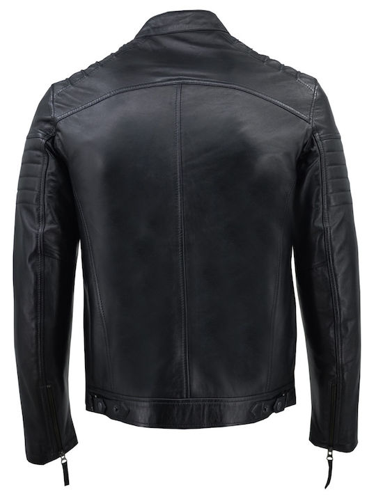 Geacă de Piele Biker Negru