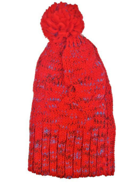 Pom Pom Beanie Unisex Beanie mit Strickmuster