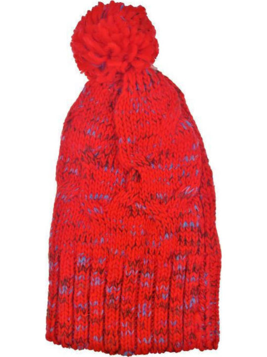 Pom Pom Beanie Unisex Beanie mit Strickmuster