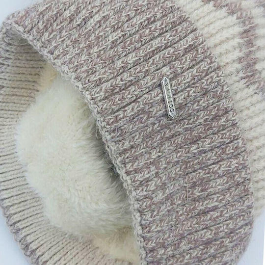 Pom Pom Beanie Frauen Beanie Gestrickt in Beige Farbe