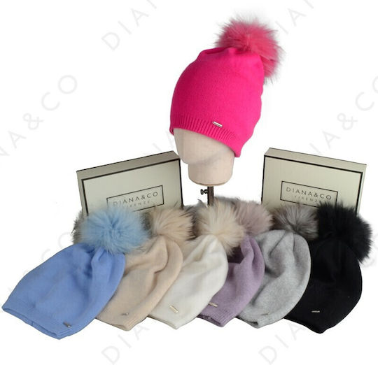 Pom Pom Beanie Frauen Beanie Gestrickt in Schwarz Farbe