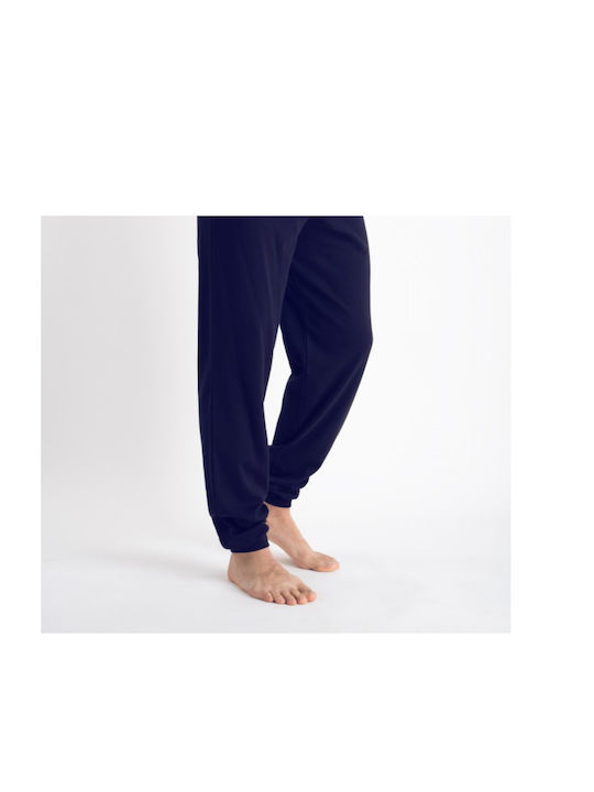 Relax Lingerie De iarnă Pantaloni de pijama de bărbați Din bumbac Dark Blue