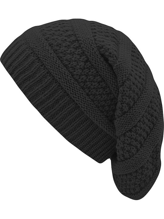 Beanie Unisex Σκούφος Πλεκτός σε Μαύρο χρώμα