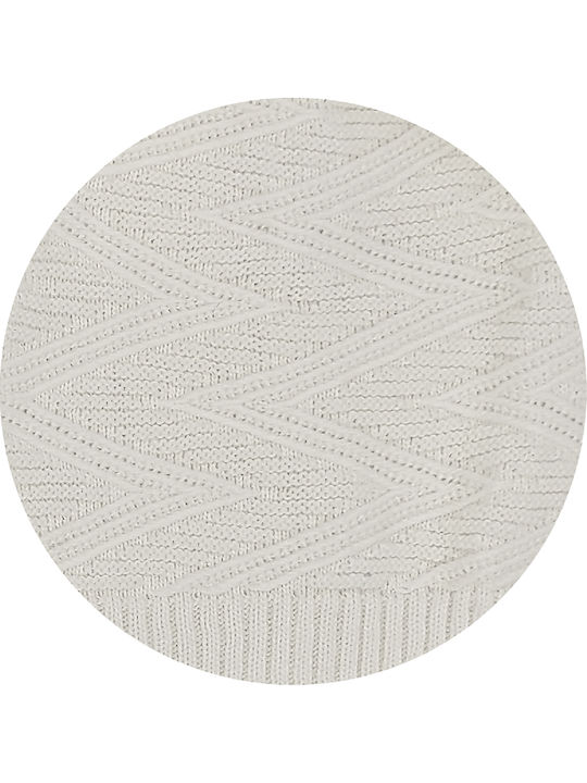 Beanie Γυναικείος Σκούφος Πλεκτός σε Λευκό χρώμα