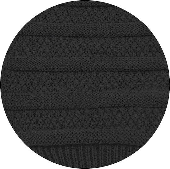 Beanie Unisex Σκούφος Πλεκτός σε Μαύρο χρώμα