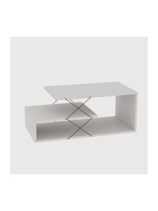 Rectangular Coffee Table Wooden White L100xW40xH50cm.